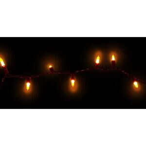 Seasonal Halloween Mini String Lights 20 Orange Bulbs 5 Ft Wreaths DIY Crafts